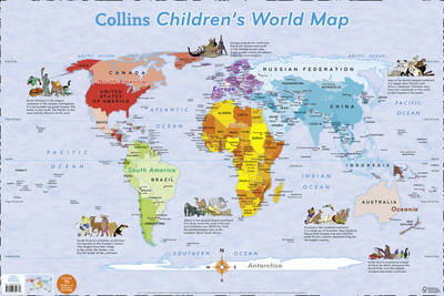 Map Of The World Rolled Collins Children's World Map - Collins Primary Atlases (Sheet map, rolled)