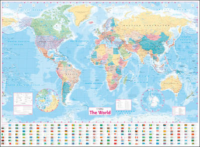 Map Of The World Laminated Collins World Wall Laminated Map (Sheet map, flat)