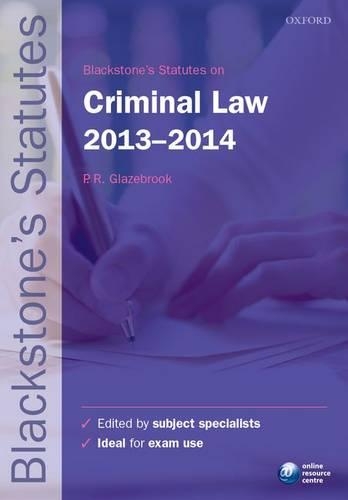 Blackstone's Statutes on Criminal Law 2013-2014 - Blackstone's Statute Series (Paperback)
