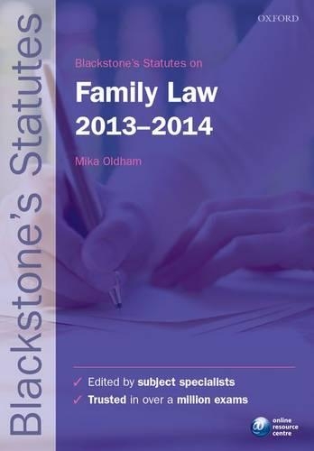 Blackstone's Statutes on Family Law 2013-2014 - Blackstone's Statute Series (Paperback)