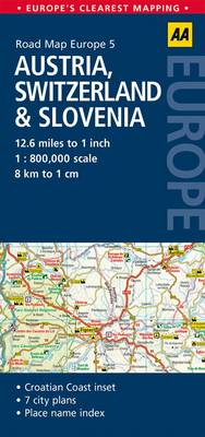 5. Austria, Switzerland & Slovenia: AA Road Map Europe (Sheet map, folded)