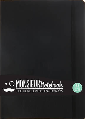 Monsieur Notebook - Real Leather A4 Black Sketch (Leather / fine binding)