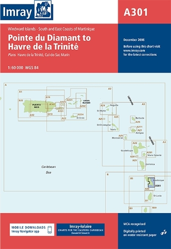 Imray Iolaire Chart A301: East Coast of Martinique - Imray Iolaire Chart A301 (Sheet map, folded)